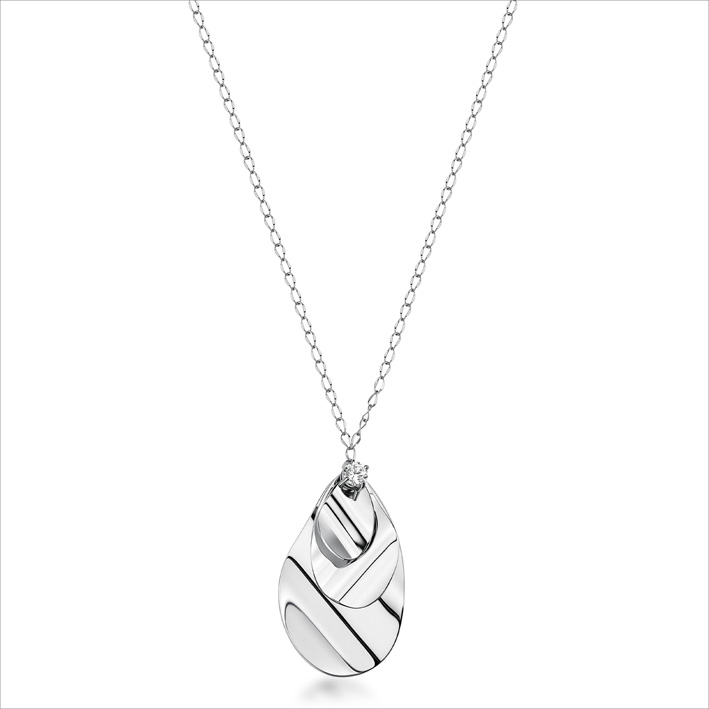 La collezione Bloom di Brosway 3 Collana in acciaio con cristallo