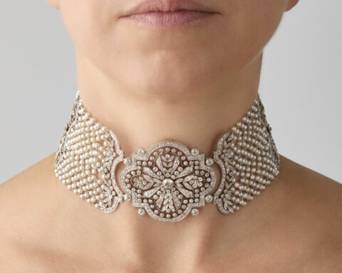 Cartier, collier de chien in platino, oro bianco