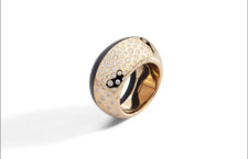 Vhernier, anello Trottola in oro rosa, diamanti, giaietto