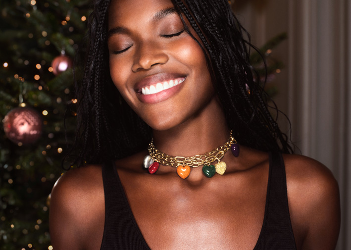 Zeitlose Weihnachten mit Pandora 2 Collana con charm a cuore in smalto